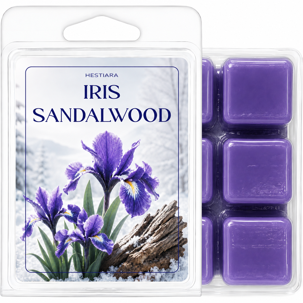 Hestiara Iris Sandalwood Scented Wax Melts – 24 Cubes