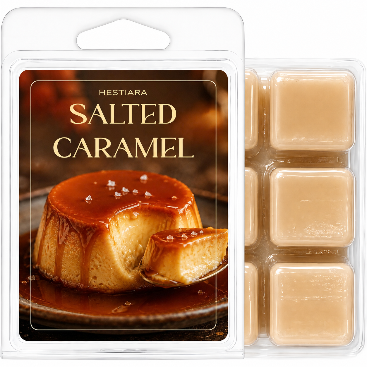 Hestiara Salted Caramel Scented Wax Melts – 24 Cubes